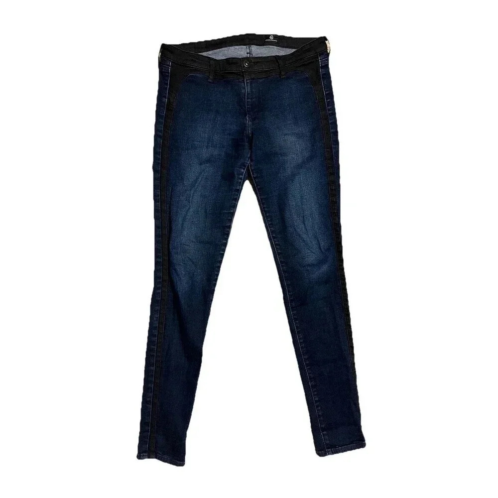 AG Adriano Goldschmied Two Toned Skinny Jeans Pants Blue Denim Ankle Size 29 R